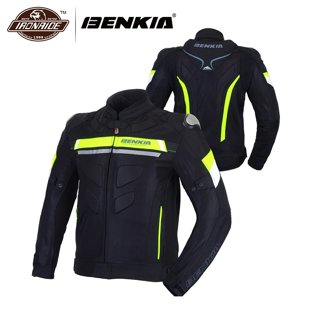 

BENKIA Motorcycle Jacket Men Windproof Cruiser Touring Motorbike Jacket Clothing Breathable Mesh Textile Moto Jacket Armor