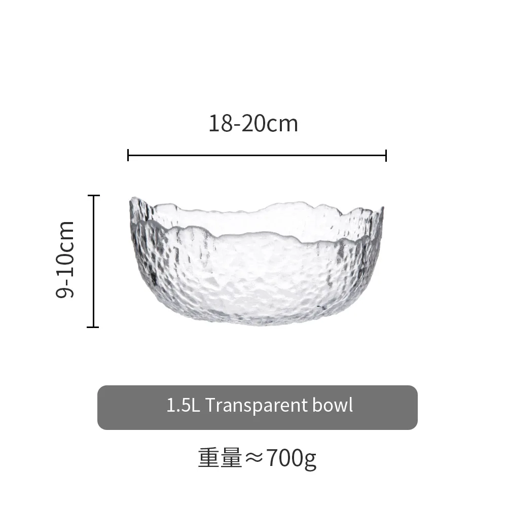 Салатница креативная большая позолоченная прозрачная стеклянная миска для десерта салат закуска фруктовый миска для - Цвет: transparent