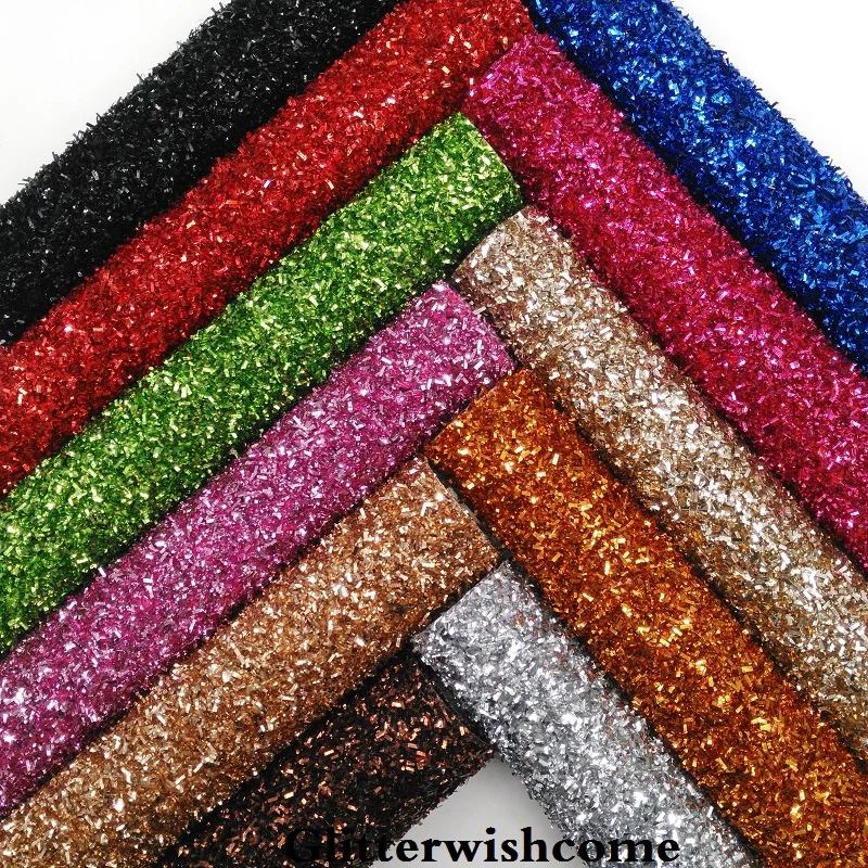 

Glitterwishcome 21X29CM A4 Size Tissel Glitter Leather, Faux PU Leather fabric Vinyl for Bows, GM027A