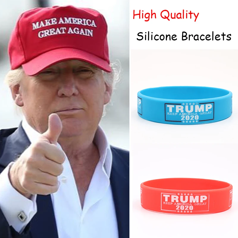 

Donald Trump Election Slogan Silicone bracelets Keep America Great 2020 New Version Silicone Wristband Blue Red Color for Adult