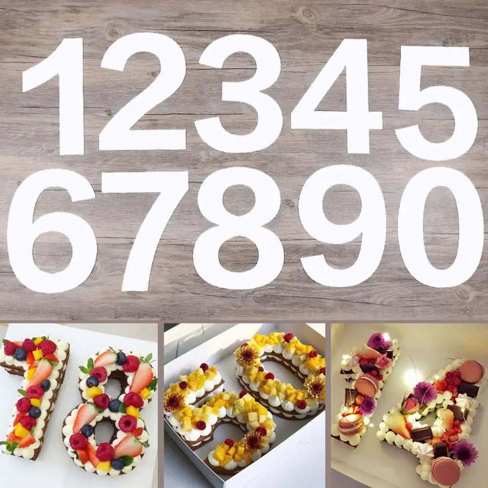 

10/12inch PET Plastic 0-8 Numbers Cake Mold Cake Decorating Tools Confeitaria Maker Birthday Cake Design Bakeware Pastry Tools