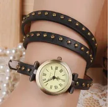 Vintage retro quartz watch 1pcs/lot quartz genuine long leather watches for man woman cow band wristwatch antique steampunk 2017