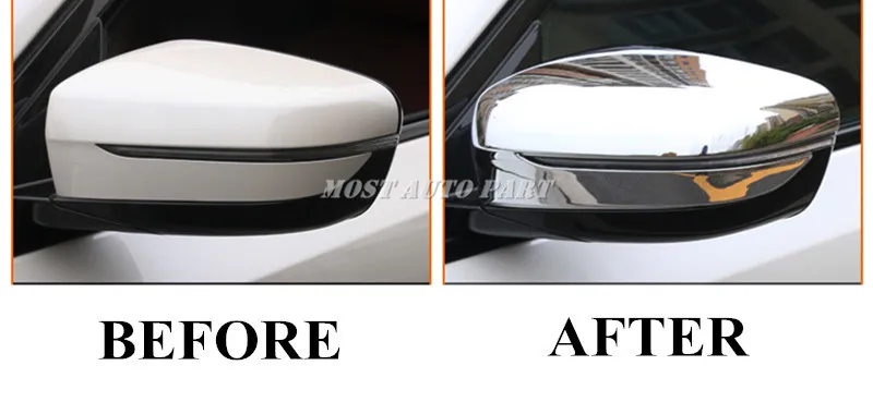 АБС-пластик хром Зеркало заднего вида рамы Накладка для BMW серий 7 G11 G12- черный/серебристый