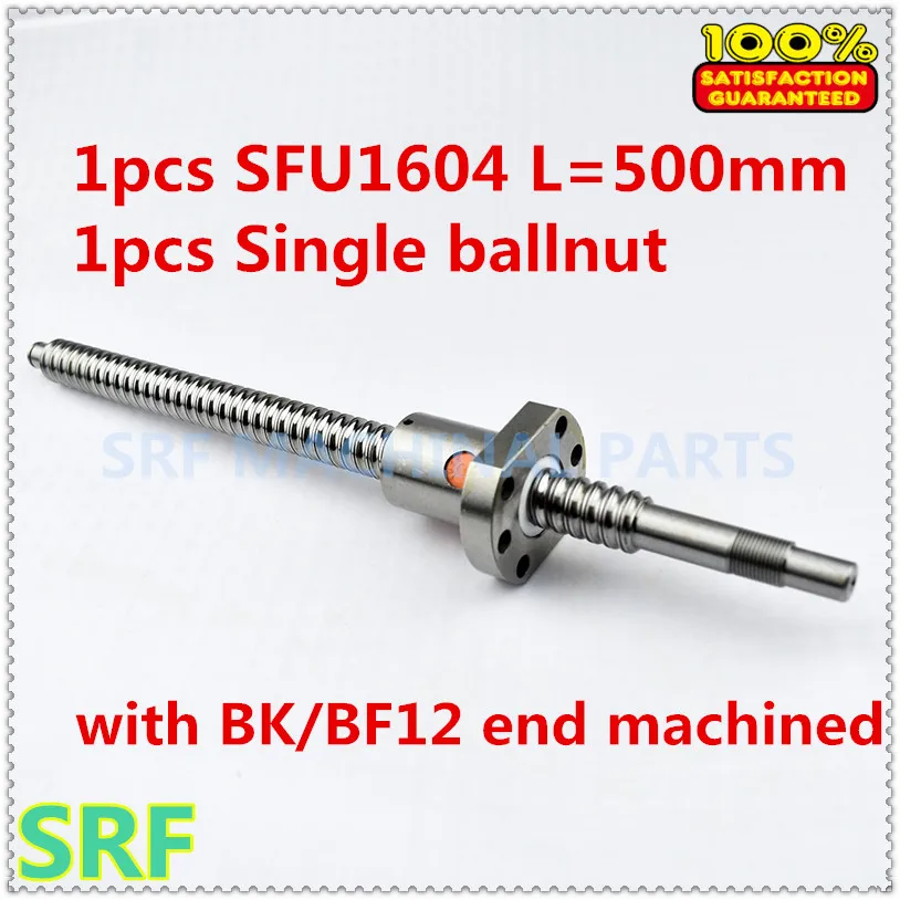 

High quality SFU1604 16mm Rolled Ballscrew 500mm C7 Ballscew SFU1604 Ballnut with BK/BF12 end machined CNC parts