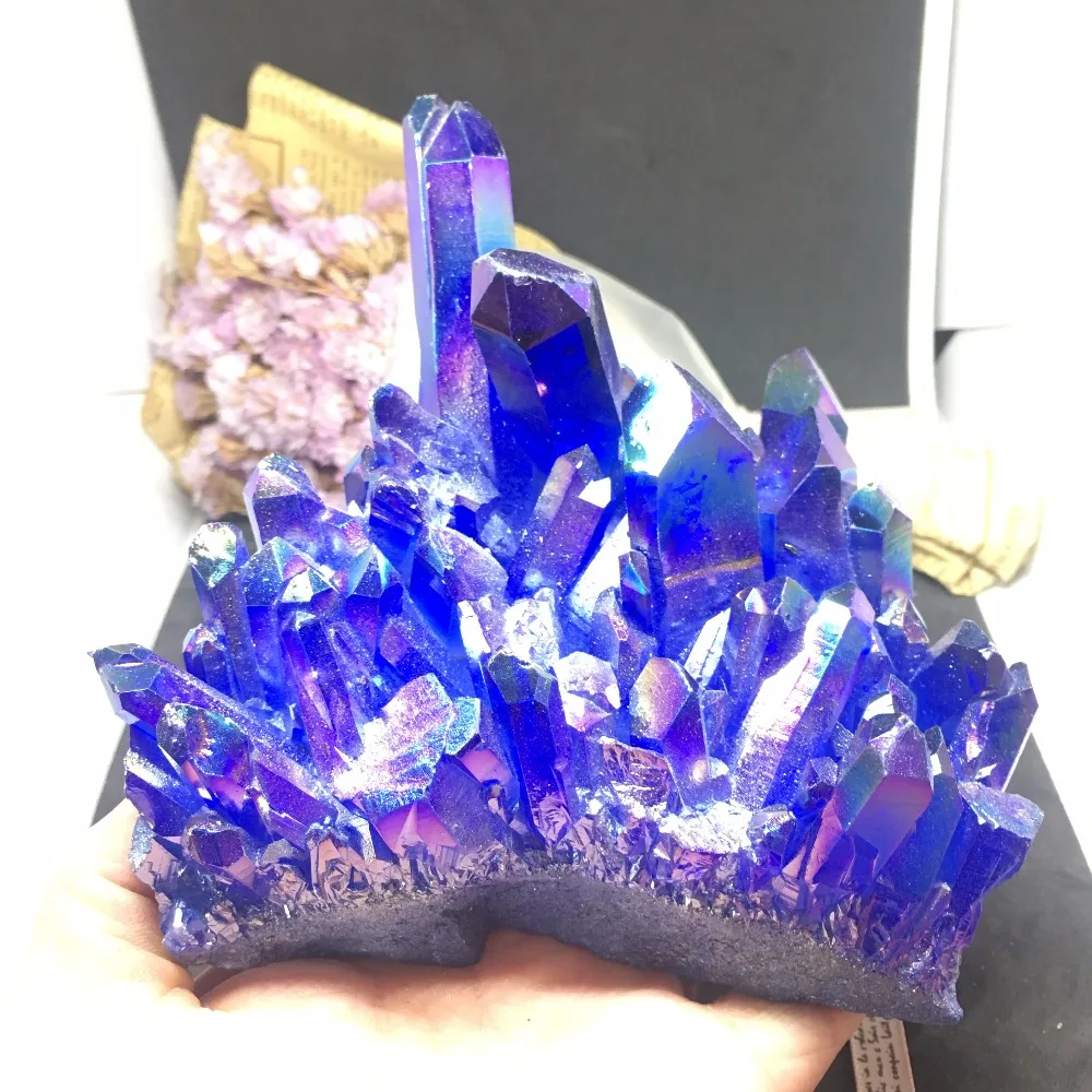 

PRETTY Aura Quartz Crystal Bismuth Titanium Silicon Clusters SPECIMEN
