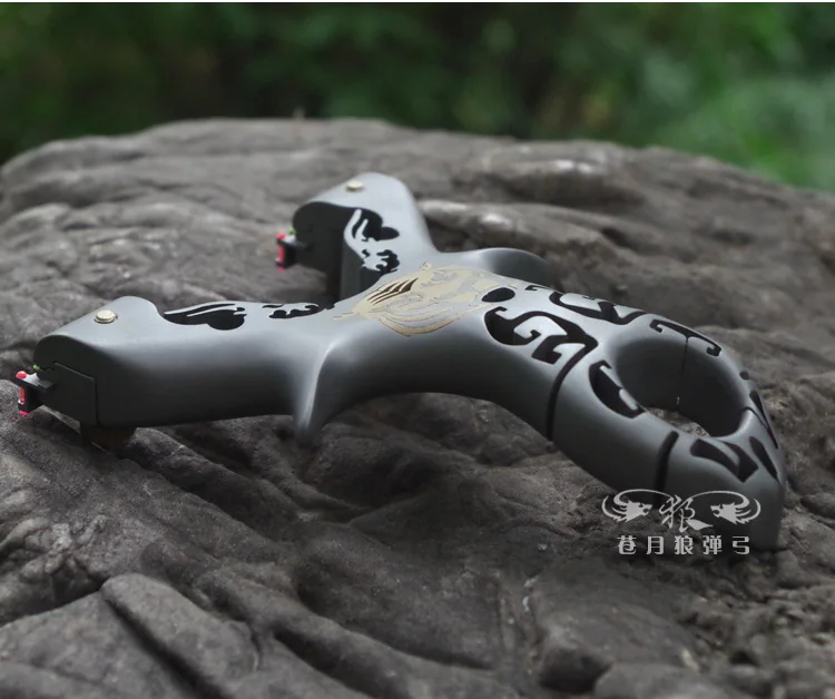 

Titanium alloy tc21 flat rubber band catapult CNC wire cutting large recurve high-end tiger king outdoor hunting athletic bow