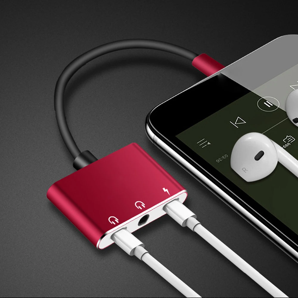 4in1 For lightning to 3.5 mm headphone jack adapter For iPhone 8X XS