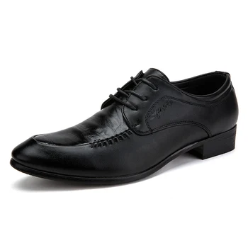 

Mens derby Shoes For Men Dress Shoes Patent PU Leather Men Formal Shoes man Pointed Toe Business Wedding Wingtip Italian classic