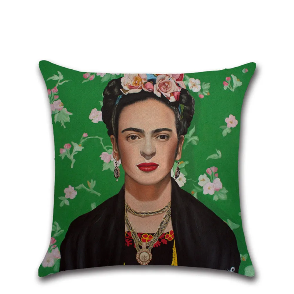 New Mexican painter Frida Carlo woman draws head cushion cover pillowcase