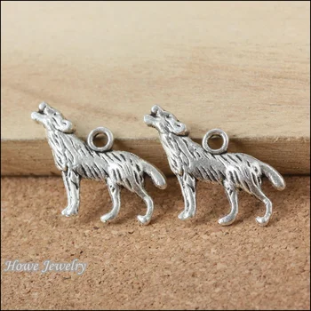 

60pcs vintage wolf pendant Antique silver Pendant DIY European Style jewelry findings B111