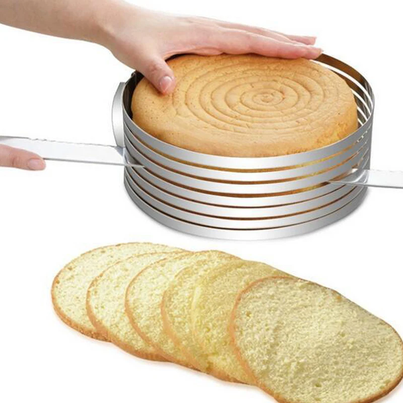 

Stainless Steel Cake Cutter Slicer Adjustable Round Bread Cake Cutter Slicer Cake Ring Mold DIY Baking Tools Kitchen Accessoires