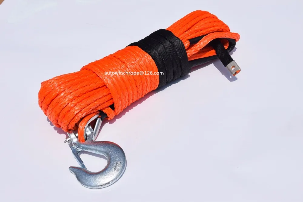 3/8"*100ft Orange Synthetic Winch Rope,Rope for ATV UTV Electric Winch