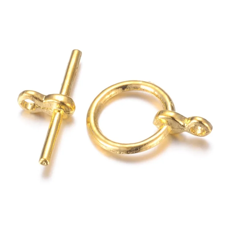 

10 Set Alloy Ring Toggle Clasps Hooks for jewelry Making findings Tbars Decoration Accessories Ring: 12x17x1mm, Bar:19x8x1mm F60