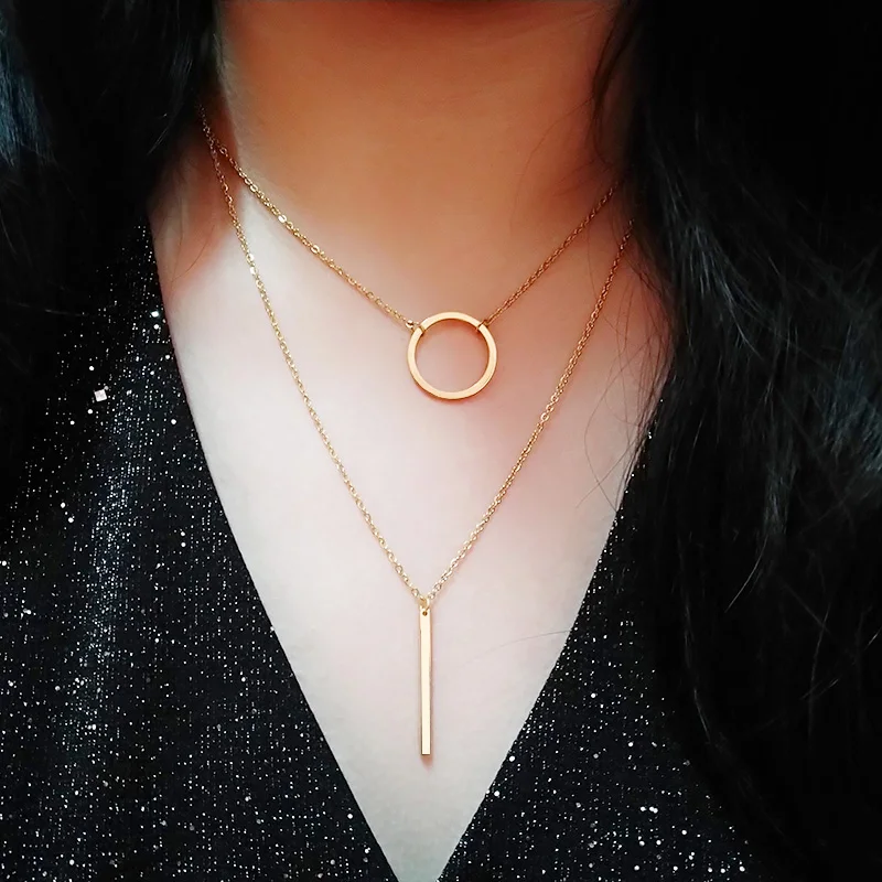 Cacana Stainless Steel Necklace Free Shipping New Fashion Stick Pendant Necklace Women Holiday Jewelry Wholesale