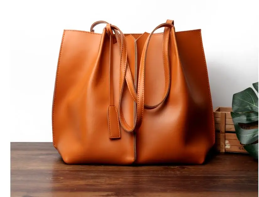 

2019 split leather women's big capacity handbag shoulder bag lady's tote bag