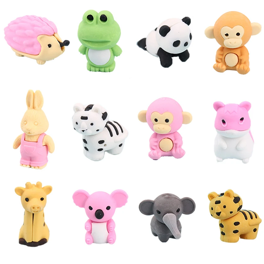 かわいい漫画消しゴムカエルパンダウサギ猿恐竜消しゴム子供学生文具小学校賞事務用品 Eraser Aliexpress