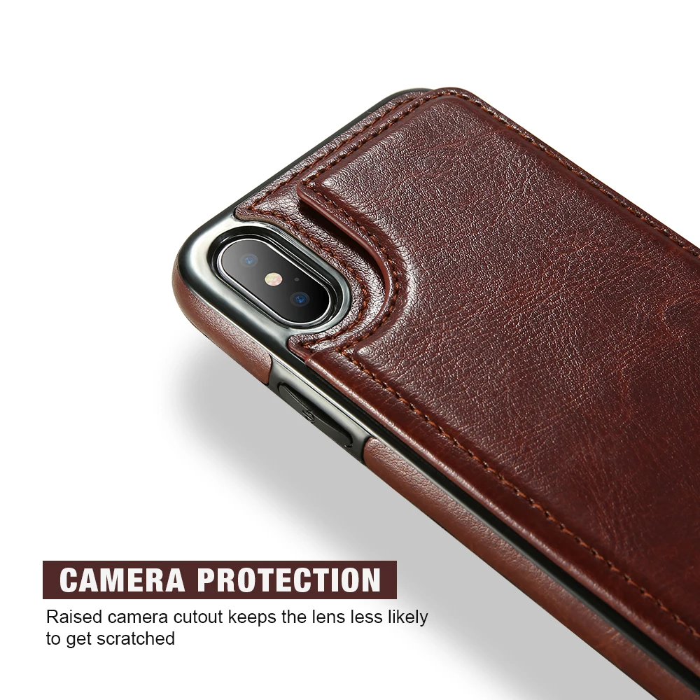 KISSCASE Fall Für iPhone XS X Volle Schutz Flip Leder Wallet Card Slots Fall Für iPhone 8 Plus 8 7