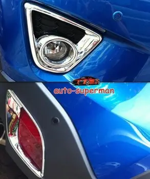 

Chrome Front + Rear Fog Light lamp cover Bezels trim For Mazda CX5 2013 2014 15