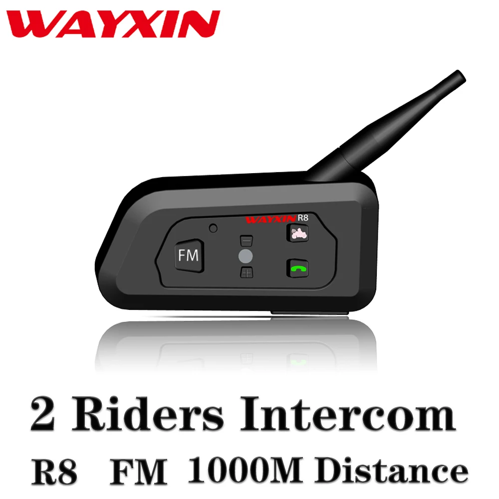 

Helmet Headsets R8 Bluetooth Intercom For Motorcycle 1200M Intercom Motorcycle 1Pcs 2 Riders Intercom Wireless Interphone Mp3