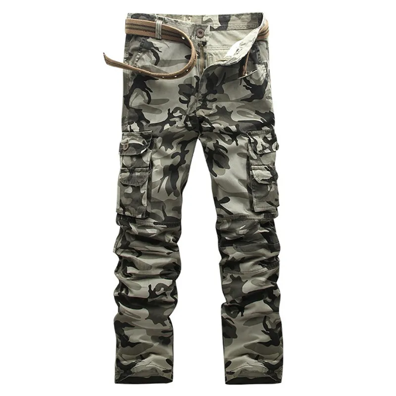 Мужские, большого размера походные Мужские штаны европейский камуфляж Повседневное комбинезоны Для Мужчин's Армейский зеленый/серый длинные Хлопковые Штаны полный брюки QQ022