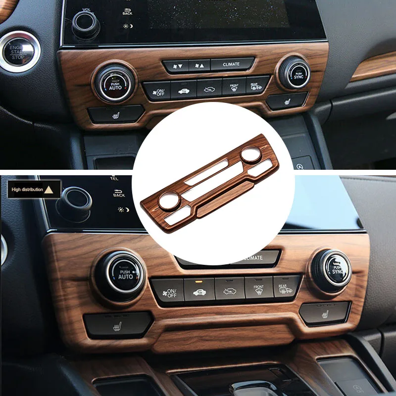 

Peach Wood Grain Center Console CD Panel Cover Compatible for Honda CRV Car Styling