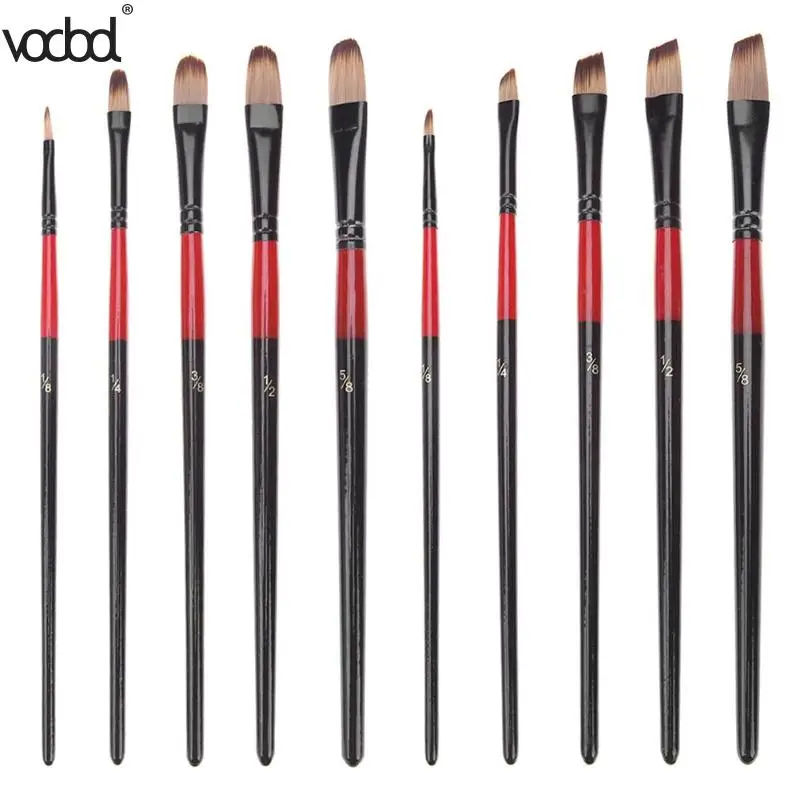 Kopen 5 stks Nylon Haar Aluminium Buis Kwast Set voor Leren Olie Acryl Aquarel Tool Art Tekening Borstels Levert nieuwe