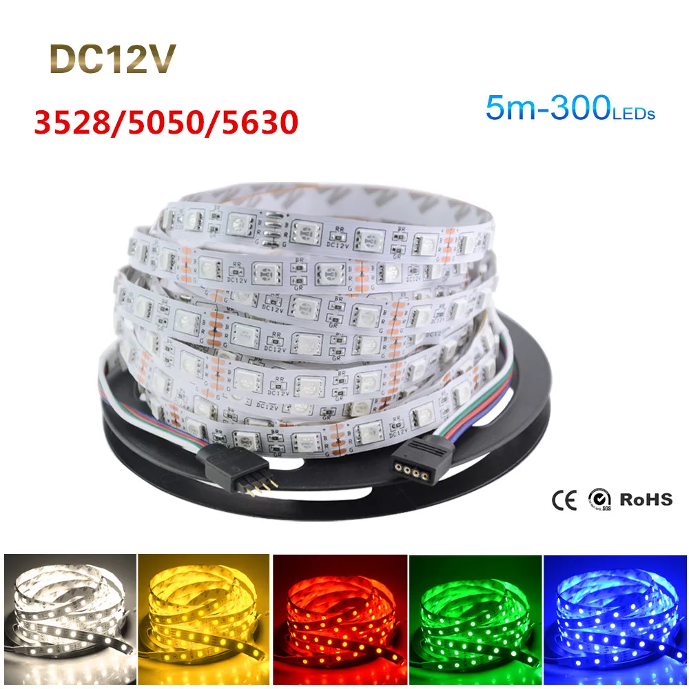 Wholesale 5050//5630//3528 Best Quality RGB White Waterproof 300 LED Strip Light