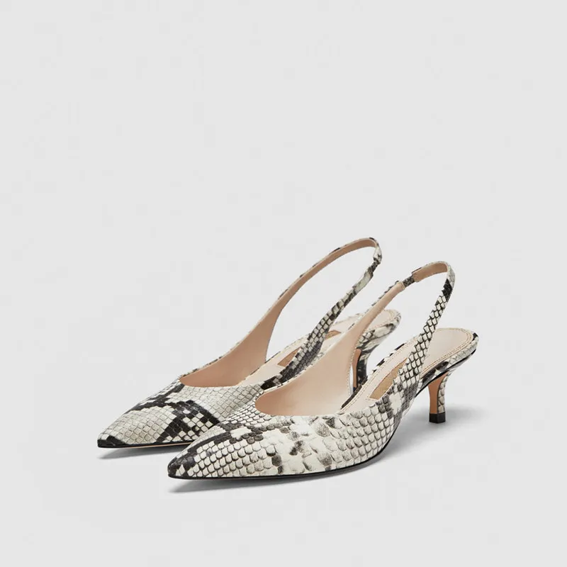 

New Spring Women Shoes Pumps High Heels Shoes Elegant Mid Heeled Sexy Pointed Toe Slingbacks Wedding Party Shoes Sandals woman