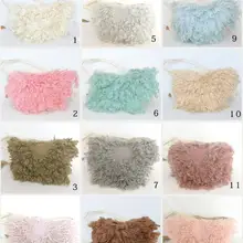 Новорожденный реквизит для фотосъемки меховой ковер корзина наполнитель вьющиеся шерсть одеяло flokati ковер детские Beanbag покрытие слой фон фото реквизит
