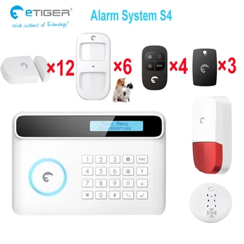 

Theft and fire alarm system with door sensor PIR movement detector smoke detecttor Call and SMS sent