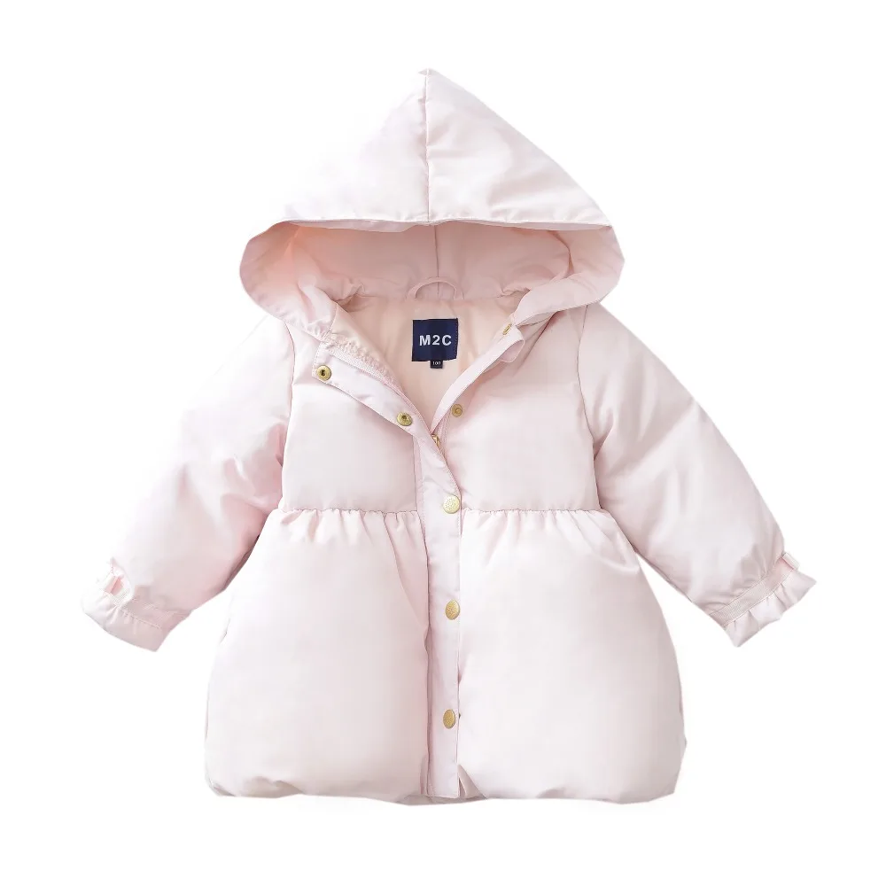 2017 Hiheart новый стиль Зимняя одежда ребенка Вниз Куртки Ультра-легкий ребенок пуховик Девушка 90% белая утка вниз Один год старый Розовый