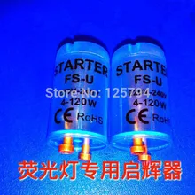 10 шт./лот люминесцентная трубка предохранитель стартер с синим чистым корпусом AC220V-240V 4-120 Вт люминесцентный светильник балластный стартер CE ROHS