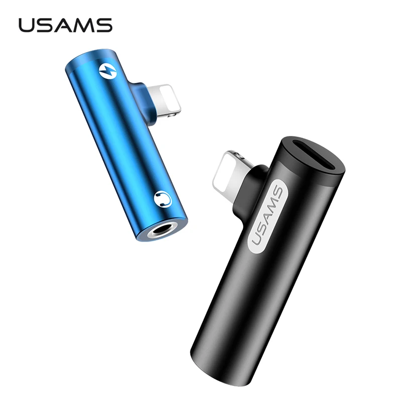 

USAMS Mobile Phone Adapter for Lighting to 3.5mm 3 in 1 Fast Charging Audio Adapter OTG Audio & Charge Adapter for iPhone 7 8 X