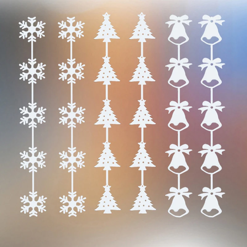 Christmas Decoration 3Pcs Artificial Snow Frozen White Snowflakes Wall Hanging Paper String Decor For Party/ Wedding