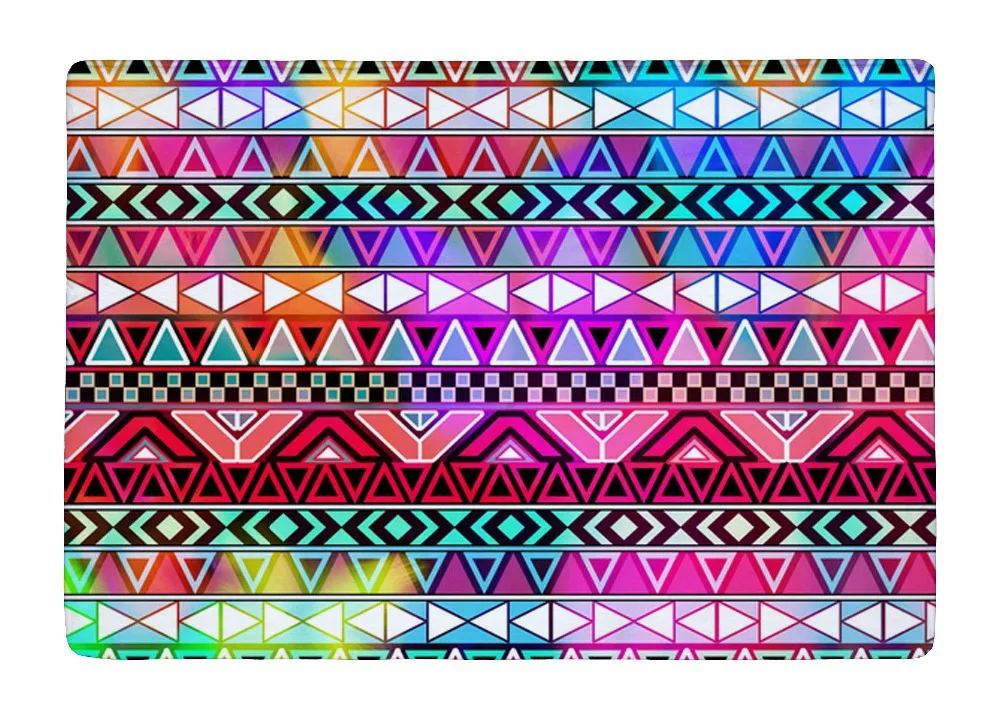Floor Mat Purple Pink Neon Bright Andes Abstract Geometric Bohemia Print Non slip Rugs Carpets For