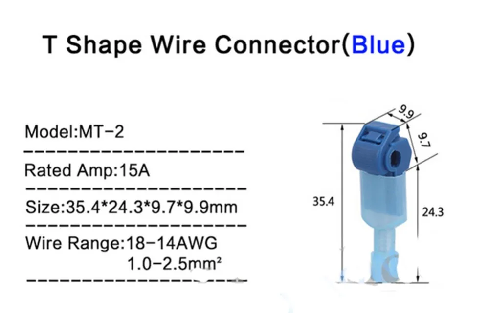 5 шт./лот L1 синий Т-образный тип быстрого сращивания обжимной клеммной проволоки удобный разъем для 1,2-2,5 мм линии PN35