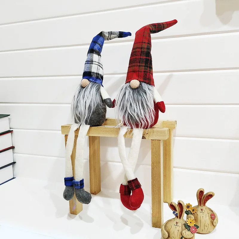 

Pretty Christmas Decoration Sitting Long Leg doll Decoration For Home 2019 New Year Gift for Children Merry Christmas