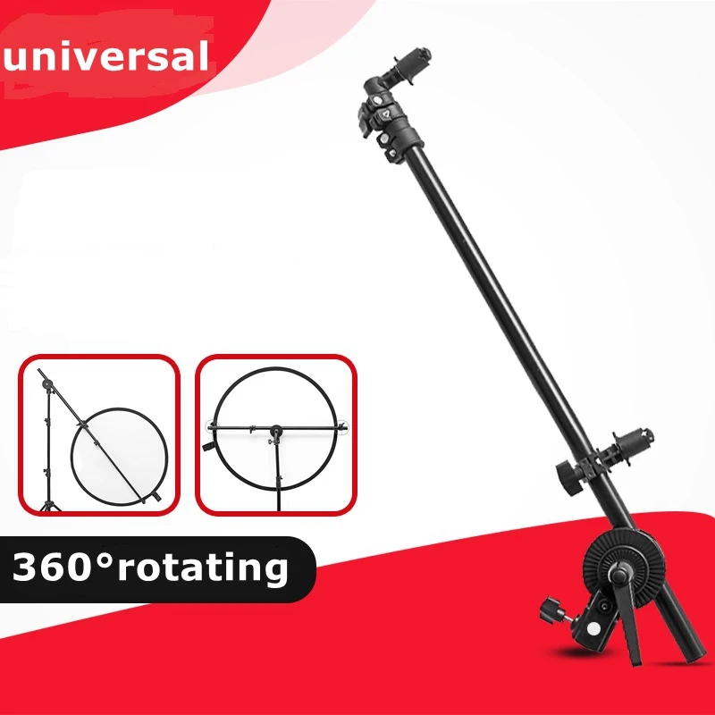  Studio Photo Holder Bracket Swivel Head Collapsible Reflector Disc Arm Support Light Stand Aluminiu