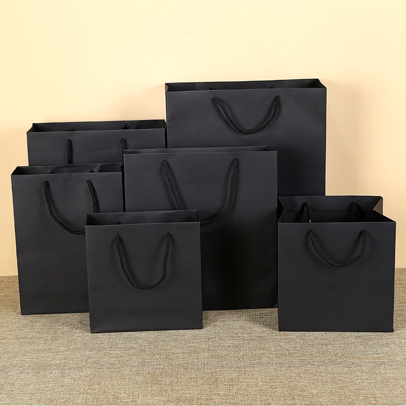 5 шт Черный Бумажный Подарочный Пакет kcraft с ручками для дня рождения свадьбы украшения сувениры и печенья конфеты упаковка для покупок