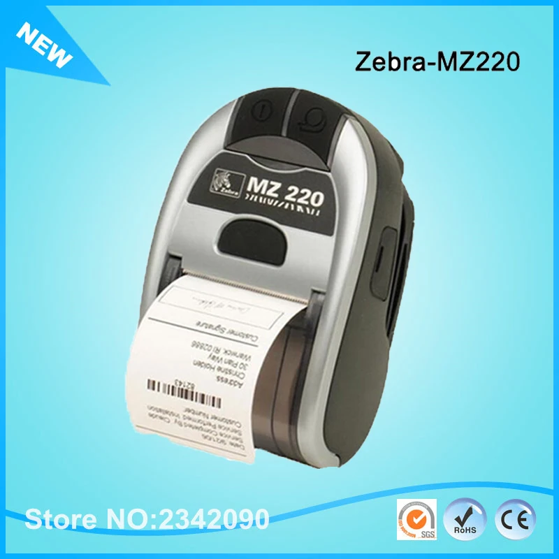 Zebra MZ220 bluetooth-микрофон Термопринтер для 50 мм билета или этикетки портативный принтер 203 точек/дюйм