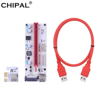 CHIPAL VER008S 60CM 100CM PCI-E Riser Card 008S PCI Express 1X to 16X Extension 4Pin 6Pin 15Pin SATA Power LED for Video Card 1
