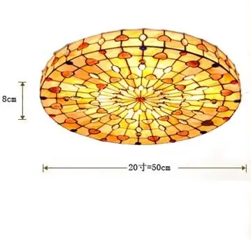 FUMAT Ретро Тиффани оболочка для барабана потолочные светильники барокко витражи подвесной светильник спальня гостиная домашний декор потолочные лампы - Цвет корпуса: Многоцветный