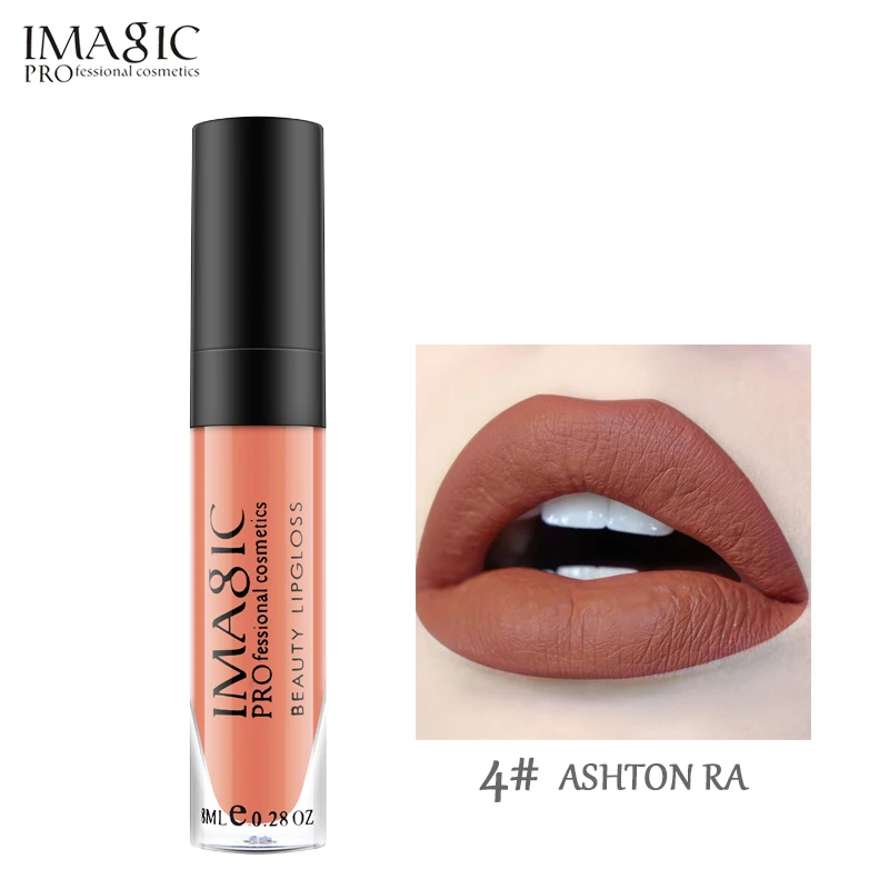 IMAGIC Matte Lipstick Makeup Tint Lip gloss Cosmetics long lasting LipsStick Make up Lips Liquid gloss Beauty Imagic Makeup - Цвет: ASHTON RA