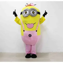 3D Despicable Me Mascot Plush Toys Pink Minion Mascot Juguetes EPE material Girl Love Minion Cartoon Imitation clothing cosplay