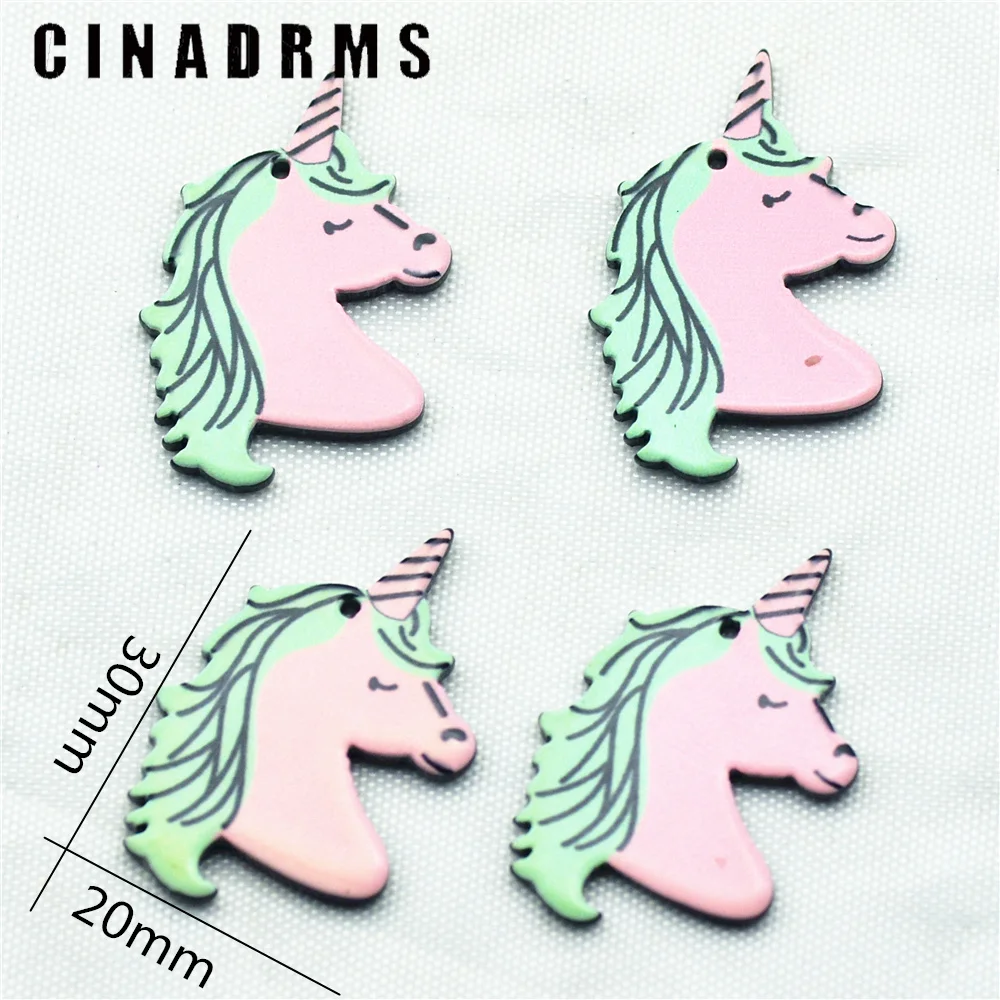 

10PCS 30mmX20mm Resin Unicorn Planar|Unicorn Earring Charms|Resin Flatback unicorns|unicorn embellishment supplies| with hole