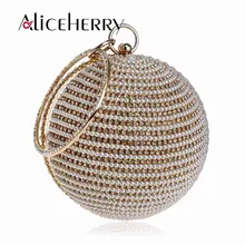 Роскошная вечерняя сумочка-клатч с бриллиантами и жемчугом; женская сумочка круглой формы; Свадебный Кошелек для девочек; сумка для макияжа для свадебной вечеринки