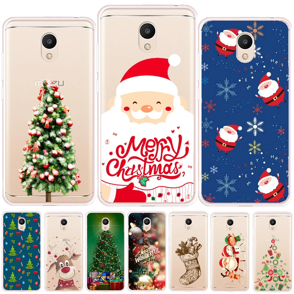 

Merry Christmas Soft TPU Silicone Cover For Meizu M3 Note M6 Note M6S M5S M5C M6T Pro 7 Plus 15 Plus Case