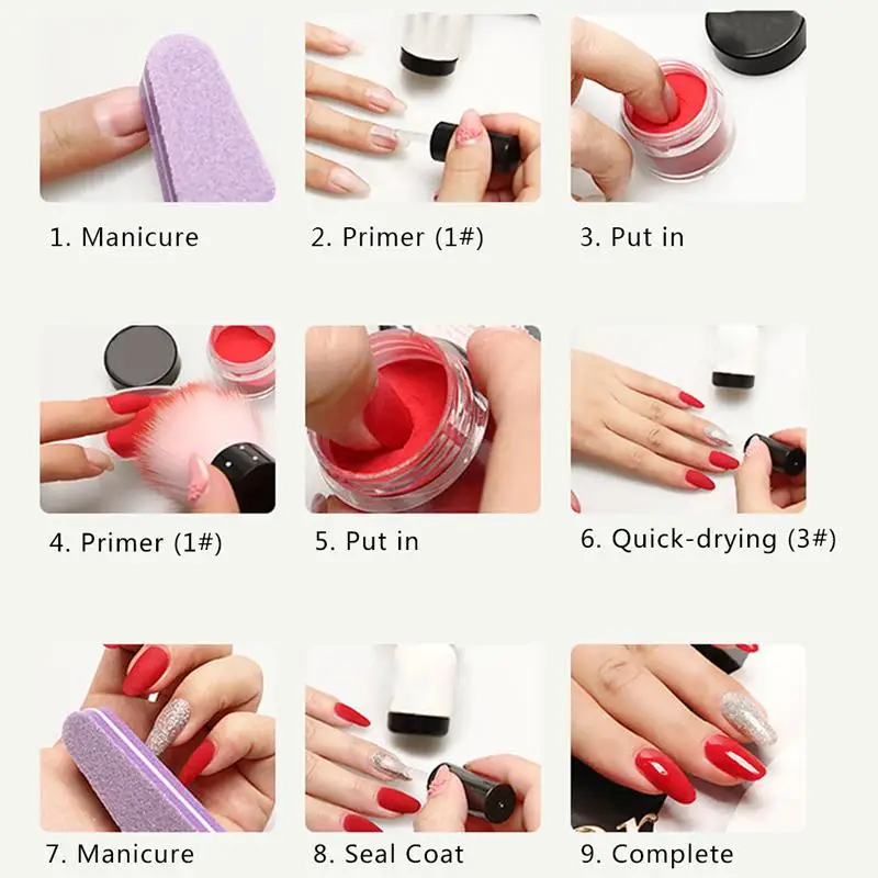 LULAA مسحوق غمس مجموعة مسمار بريق الفرنسية مسمار البولندية الثلاثية الأبعاد مانيكير الجافة الكروم الصباغ غمس مسحوق ل رسومات أظافر