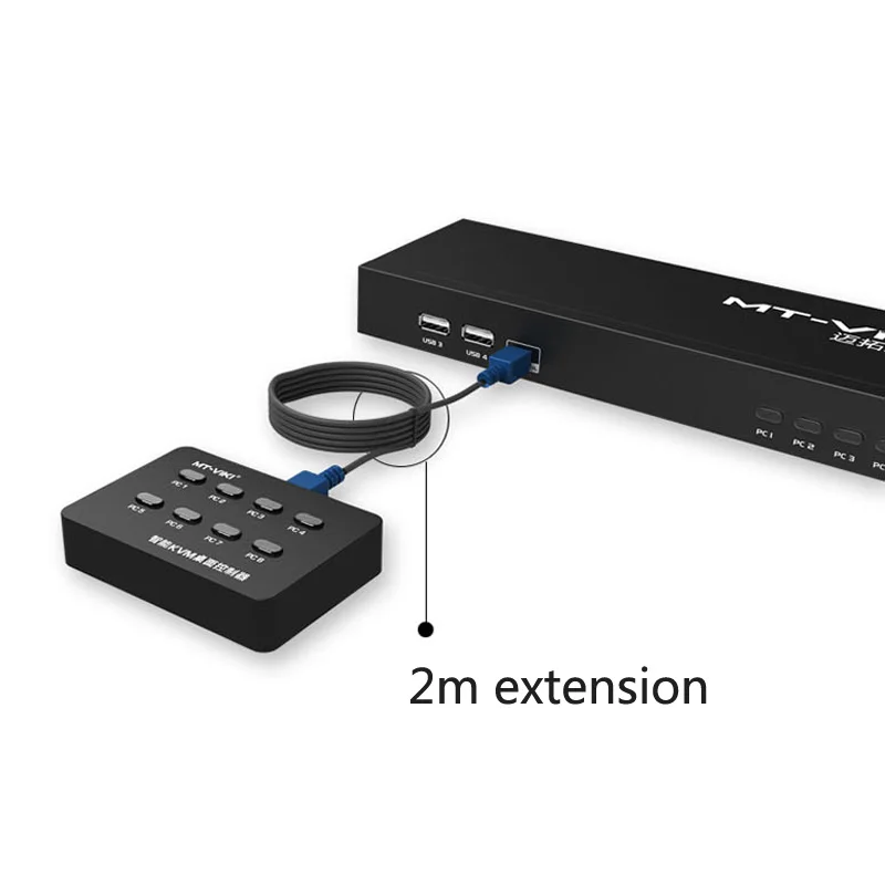 MT-VIKI 8 портов Smart KVM переключатель ручной ключ пресс VGA USB проводной пульт дистанционного расширения Switcher 1U консоль с оригинальным кабелем