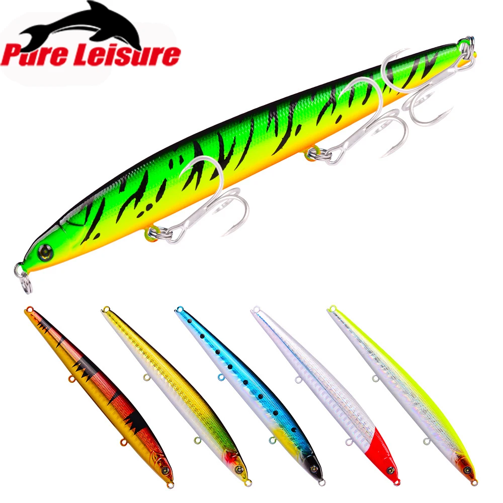 

PureLeisure 1 Pcs Pencil Crankbait Hard Bait Fishing Lures 21.5G 12.8cm Hard Stick Baits Floating Topwater Pencil 6 Colors